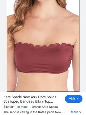 kate spade Scalloped Bandeau Top in Dusty Mauve